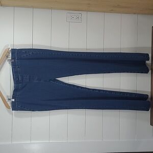 Betabrand Jeans Women's sz 2X Long Pull On Straight Leg Mid Rise Denim Jeans